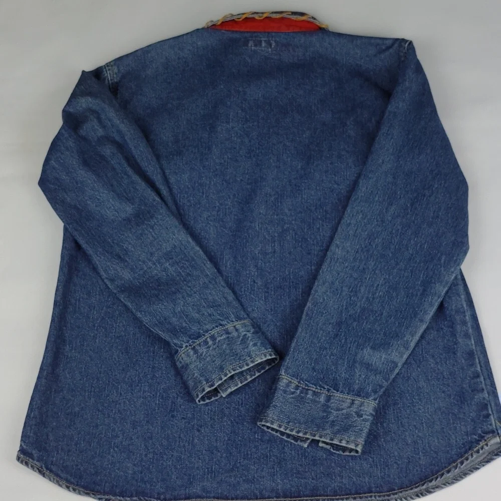 Lace-Up Denim Women's Top - Picture 11 of 12